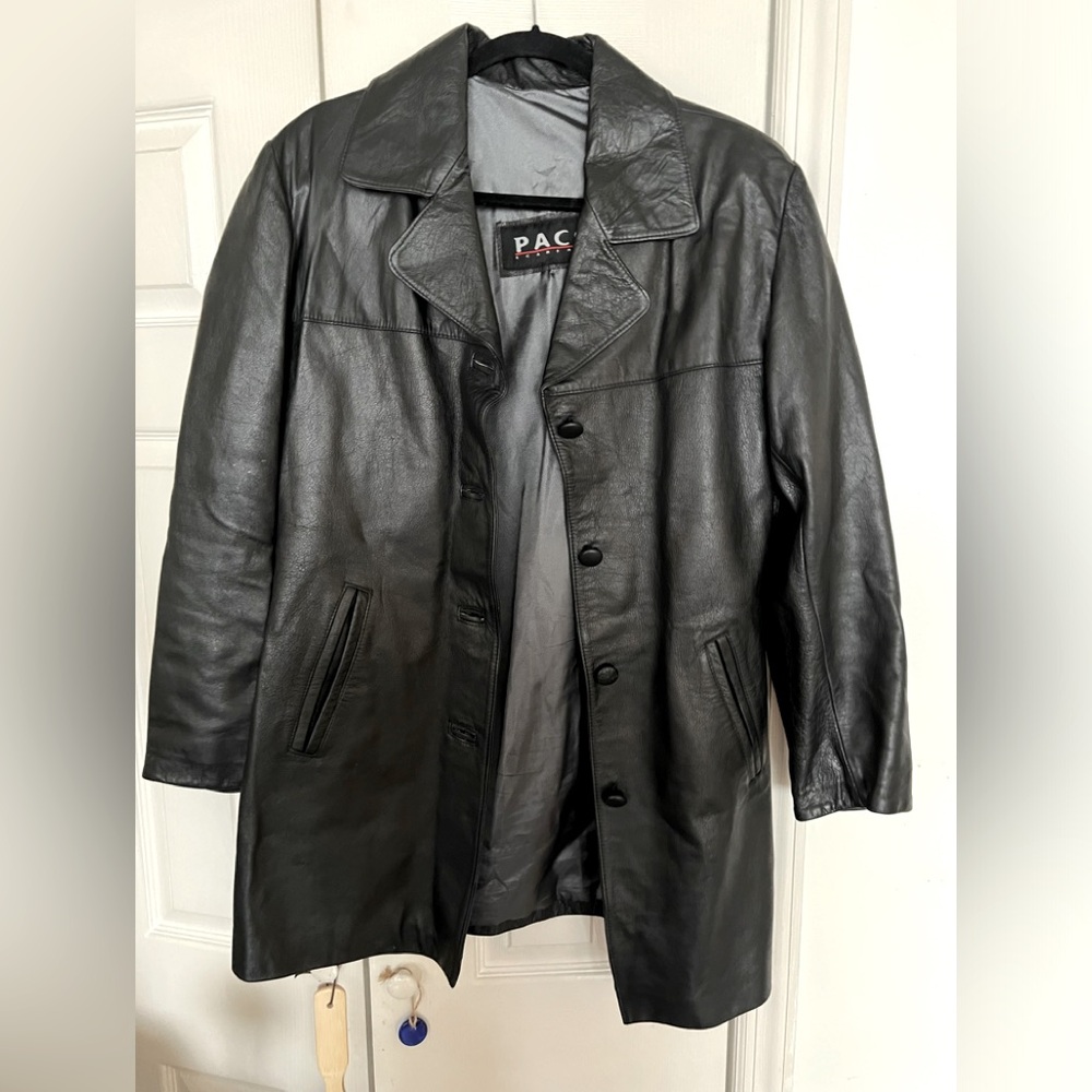 Bran new leather peacoat